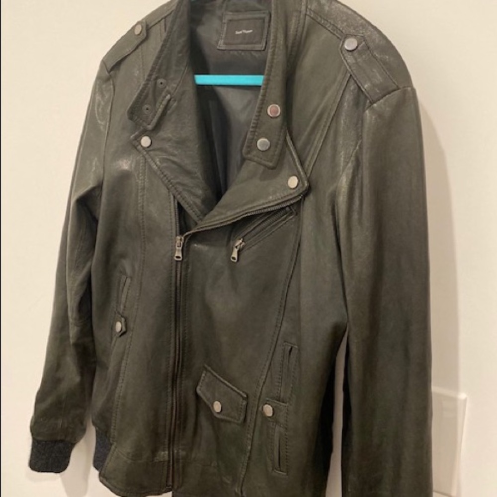 David Naman Men’s Leather Moto Jacket